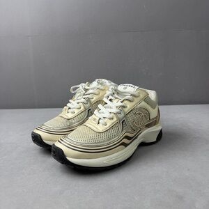 Authentic CHANEL Cream and Black Athletic Shoes